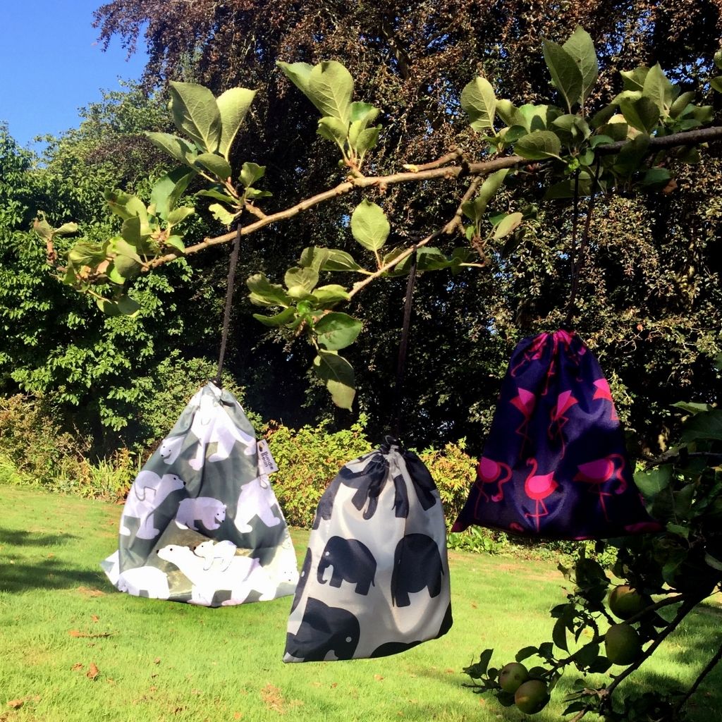 Spare stuff sac to store waterproof covers in an elephant, polar bear and flamingo design.