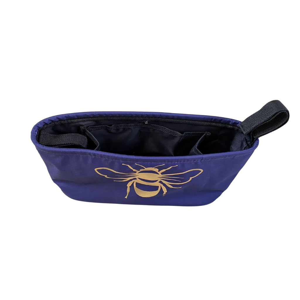 These handy wheelchair organiser bags fit on all wheelchairs, powerchairs, special needs buggies and rollators. Seen here in a gold bee design.