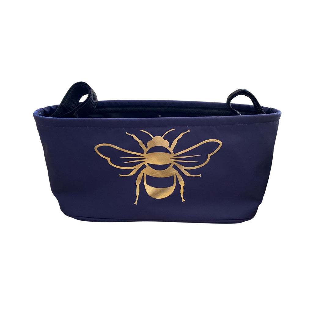 These handy wheelchair organiser bags fit on all wheelchairs, powerchairs, special needs buggies and rollators. Seen here in a gold bee design.