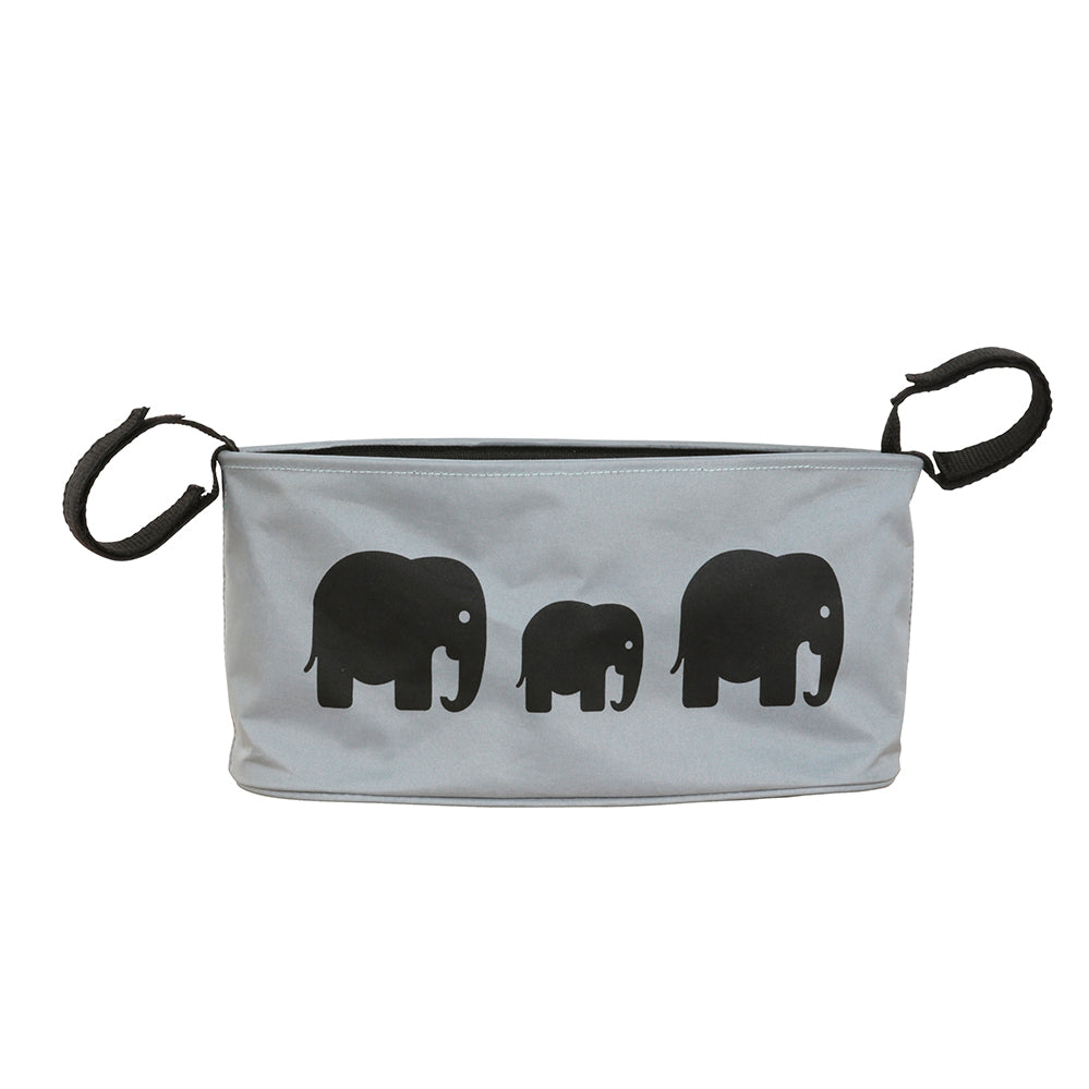 These handy buggy organiser bags fit to your handlebars – perfect for everyday essentials! Seen here in elephant design.