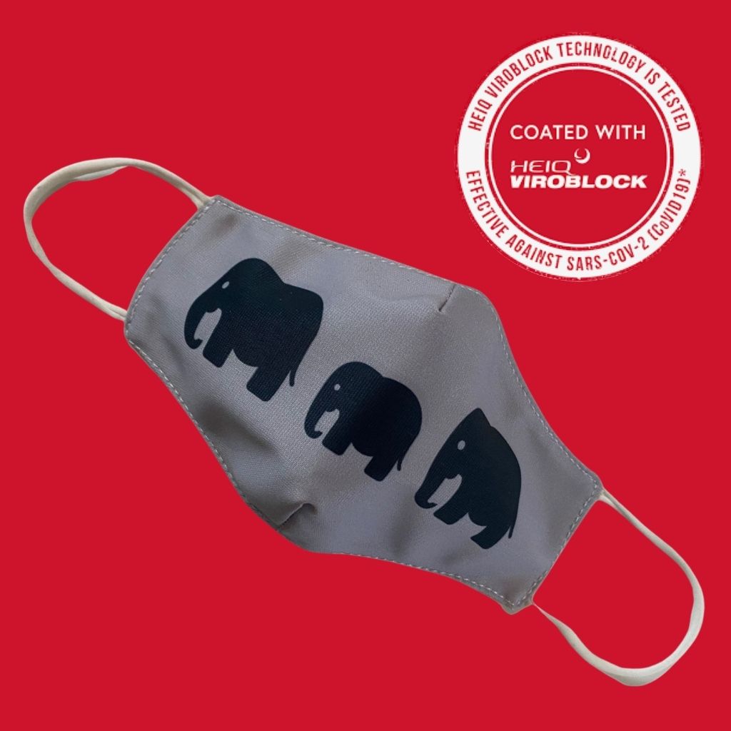 Elephant face mask with HeiQ Viroblock technology